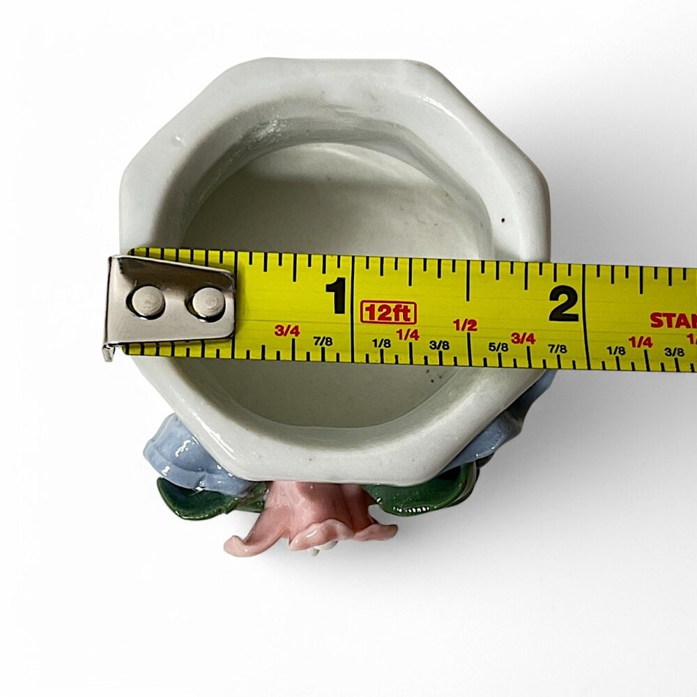 VTG Napkin Ring Set of 12 3D Flower Ribbon Pastel/Spring  Porcelain Hand Painted - Picture 4 of 4